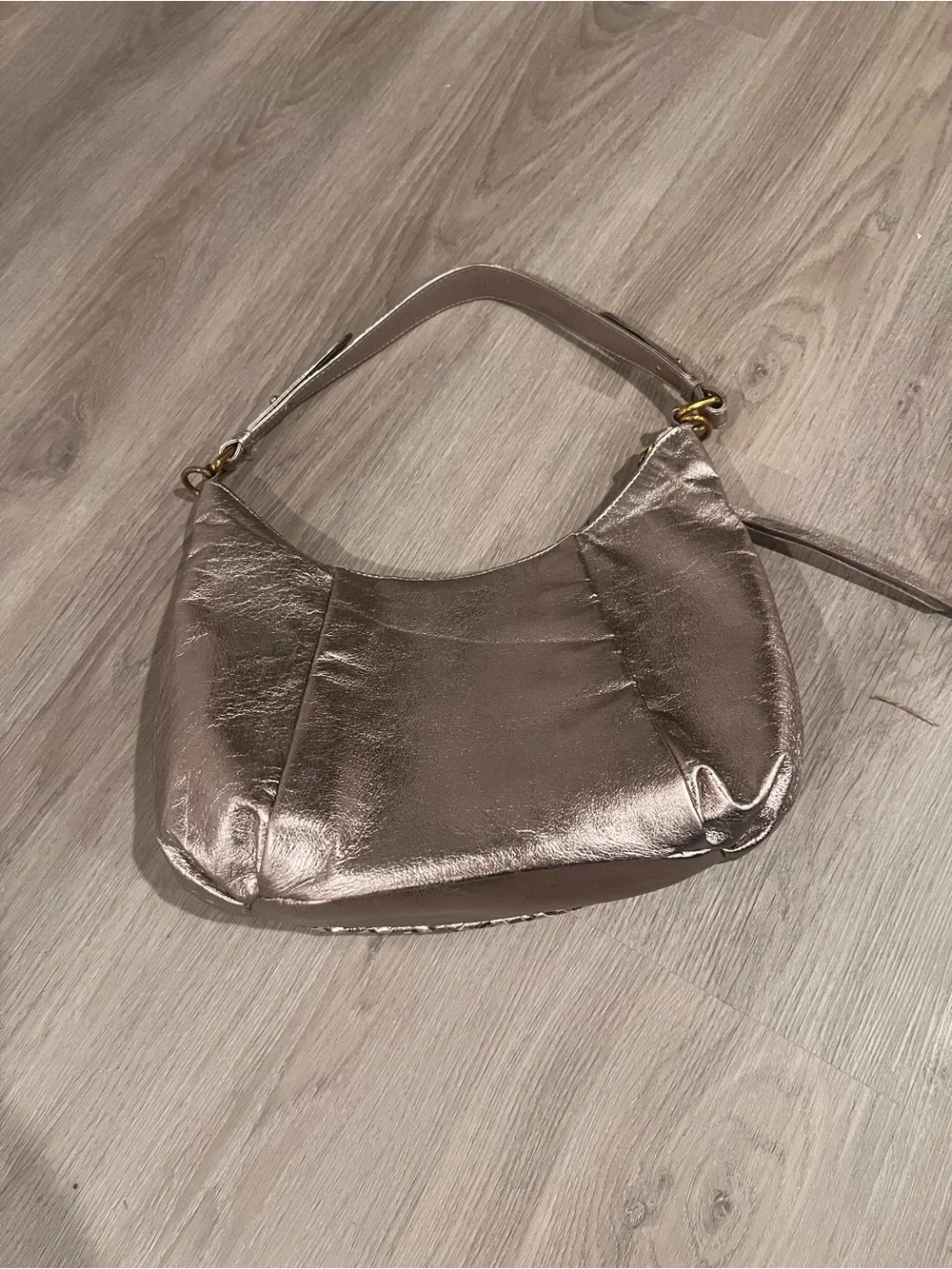 Elliott Lucca Metallic Taupe & Silver Woven Hobo
